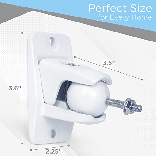 S&M Better Quality Speaker Wall Mount Brackets For Cube-Style Satellite, Bookshelf, Or Bluetooth Speakers, Set Of 2, Heavy Duty Stainless Steel, Adjustable Swivel Mounting, Black #TOP3