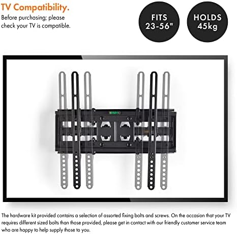 VonHaus TV Wall Bracket - 24 to 65 Inch TV Bracket - Tilt Swivel TV Wall Mount for LED, LCD, OLED, Plasma, Flat & Curved TVs - VESA 200x200 to 600x400