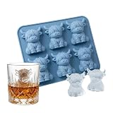 Mini Hochlandrind Eiswürfelform, 2026 Neu 3D Silikon Eiswürfelform Tier Eiswürfelbehälter...