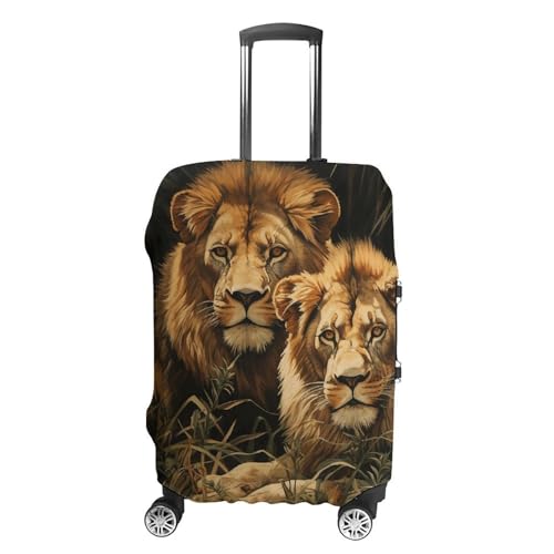 Two Lions Suitcase Cover Washable Luggage Cover Dust-proof Luggage Protector Cover Anti-Scratch Travel Suitcase Protector Fits 18-32 Inch Luggage