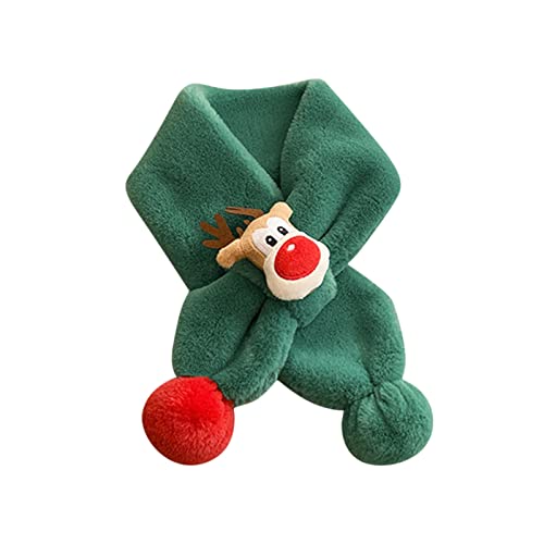 Rubu22a Sciarpa da donna, sciarpa natalizia, scaldacollo per bambini e ragazzi, verde, S
