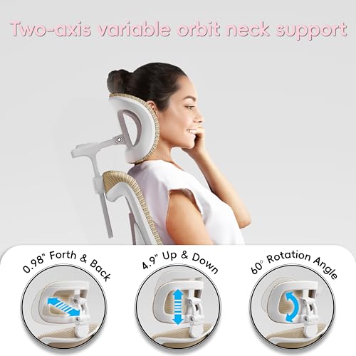 Ergalithic Office Home Ergonomic Desk Chair-Computer X-Shaped Chair Mesh PU Leather with Adjustable Lumbar Support-Executive Chair High Back with Headrest Flip-Up Arms for Long Hours - Image 9