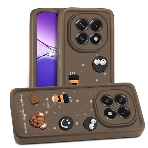 Image of AESTMO Back Case Cover for Oppo F29 5G | Cute Fun Cartoon 3D Ball | Coffee Silicone Case | Full Body Protection | Camera Protection Back Cover for Oppo F29 5G (Brown)
