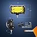 Nilight 18030C-A Amber 2PCS 5Inch 72W Double Row Flood Bar 10800Lumens Driving Fog Led Off Road Lights for Trucks Jeep ATV UTV SUV Boat Marine,2 Years Warranty, Yellow,White