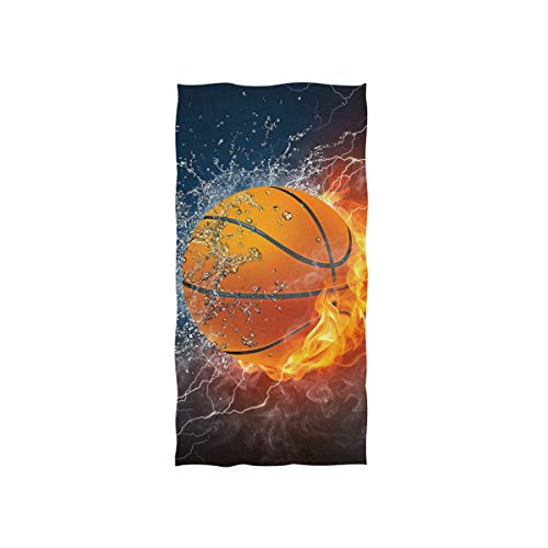 LUYISI フェイスタオル ボール柄 バスケットボール 子供用バスタオル ふわふわ 柔らか肌触り 吸水 速乾 抗菌防臭 ギフト用 約76×38cm