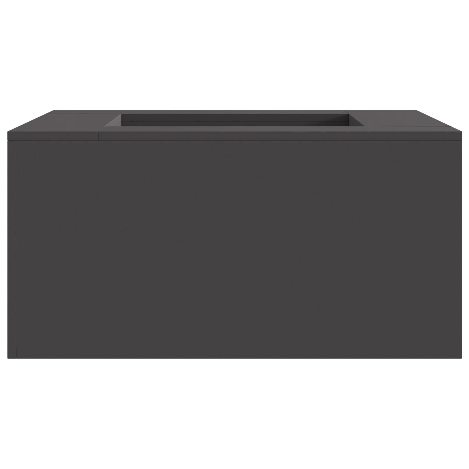 Gecheer Braciere Esterno, Rettangolare Moderno con Design Aperto e Ventilazione Ottimale, 80 x 80 x 40 cm in Acciaio Nero per Riunioni all'Aperto