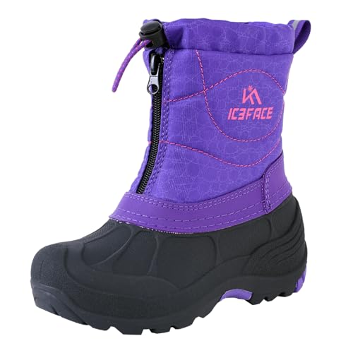 Snow Boots for Kids Waterproof Durable and Slip Resistant Winter Snow Boots for Boys and Girls with Insulated Fleece Lining, Perfect for Snowy Adventures. Ideal Snow Boots toddler to Keep Fe