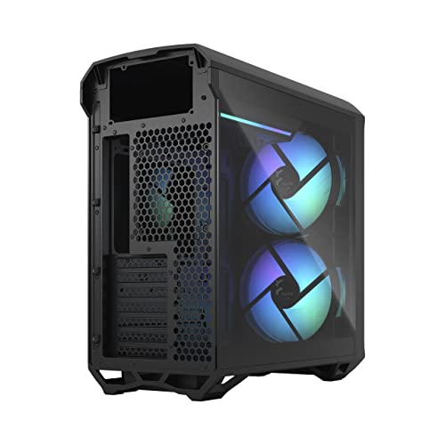 Image of Fractal Design Torrent Compact RGB Black - Light Tint Tempered Glass Side Panels - Open Grille for Maximum air Intake - Two 180mm RGB PWM Fans Included - Type C - ATX Airflow Mid Tower PC Gaming Case