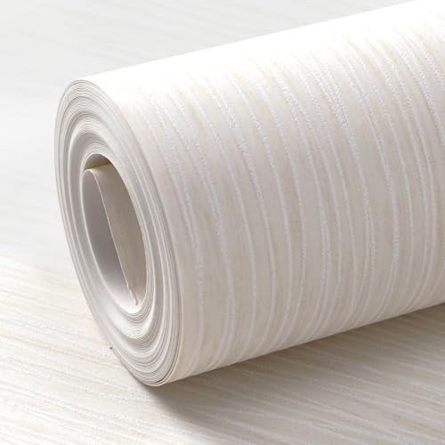 Mix Plain Stripe Textured Thick 3D Embossed Modern Minimalist Wallpaper Roll - Striped Flocking Wallcoverings, No Match Irregular Stripes - Beige
