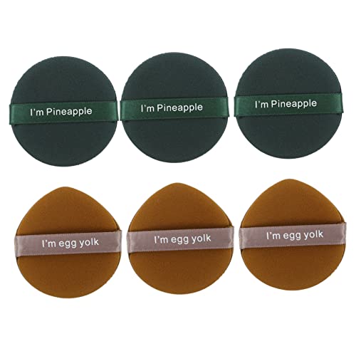 HAKIDZEL Loose Powder Puff Set 6pcs Face Makeup Puff for Blusher Setting Powder
