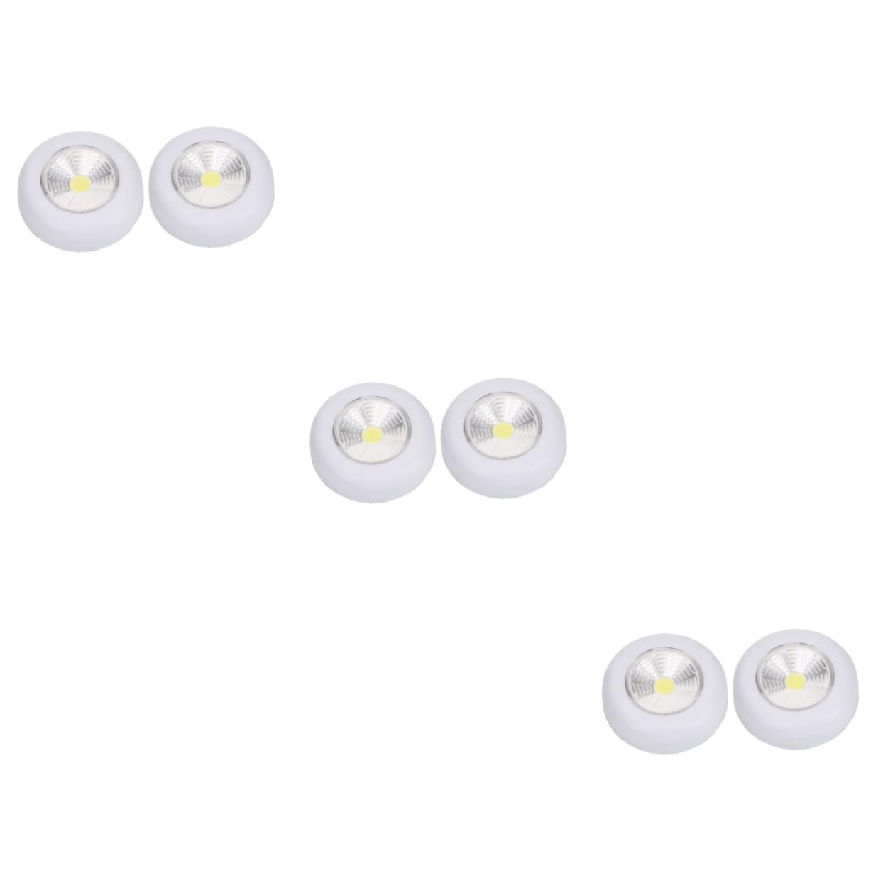 ARTIBETTER 3sets Led Push Lamp Emergency Light Night Light Wall Battery Operated No Wires Operation 2pcs*3