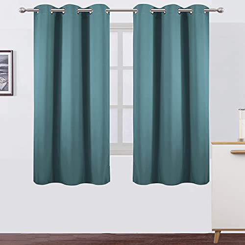 Image of LEMOMO Sea Teal Thermal Blackout Curtains /38 x 63 Inch /Set of 2 Panels Room Darkening Curtains for Bedroom