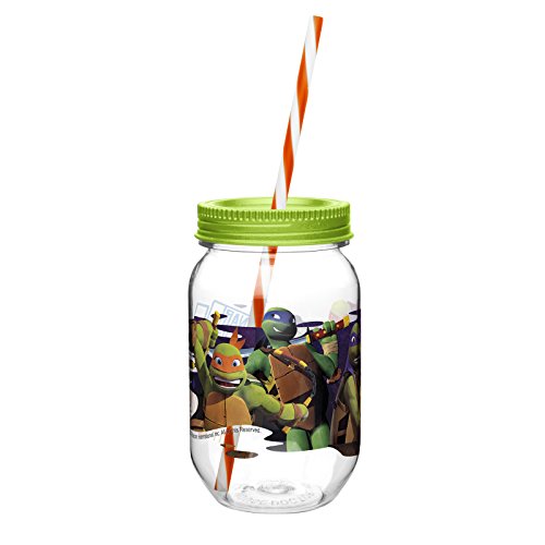 Zak Designs Teenage Mutant Ninja Turtles 19 oz. Canning Jar Tumbler, Ninja Turtles