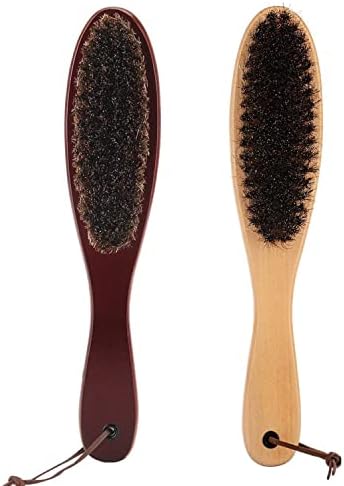 Cokaka Clothes Garment Dust Cleaning Brush Lint Remover Brush with Genuine Soft Horsehair and Wooden Handle for Coat Men Suits Shoes Jacket Furniture Car Mat and Pet Hair (2-Pack)