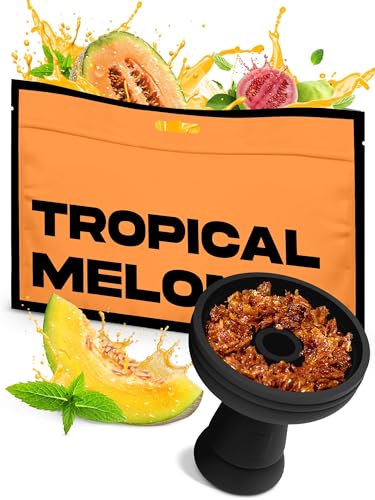 Shisha Hookah Flavors Nicotine Free Tropical Melon Shisha - 3.5 ounce - 100 Gram Mix of Watermelon Shisha, Guava, Hookah Flavor Mint -Herbal Hookah Tobacco & Nicotine Free Hookah Shisha (Pack of 1)