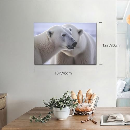 Impression sur toile ours polaire tableau déco moderne bureau 30cm