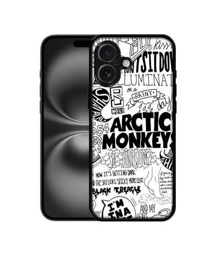 Image of Arctic Monkeys Pattern Design Premium 2D Printed Metal Back Case Cover for Apple iPhone 16