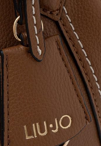 Bolso de hombro Liu Jo Trepida ECS Tote, el complemento bandolera marrón de moda. 4