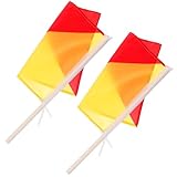 Cabilock 2 Stück Signalflaggen 35x35cm aus Polyester mit Robustem Stab Marine Schiedsrichter Handfahnen für Sport Marine und Training