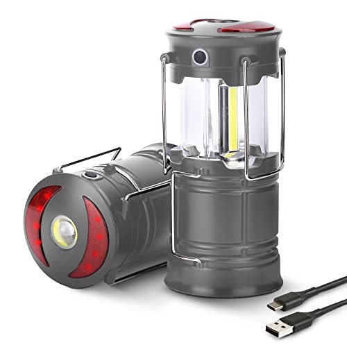 VOYAGER 2 Pack 6-in-1 Portable Camping Lantern, Compact & Versatile Torch, Strobe, SOS Red Light