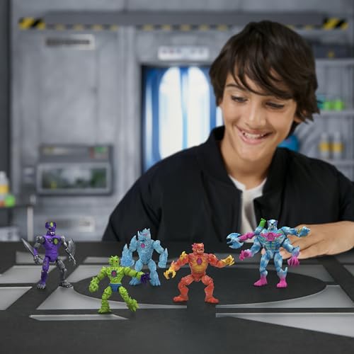 Image of MrBeast Lab Hybrids Mega Pack, 5 Complete Buildable Figures | Pour water to reveal true colors, 1-in-8 chance of Golden Hyperbeast; MrBeast toys fans, 30+ to collect