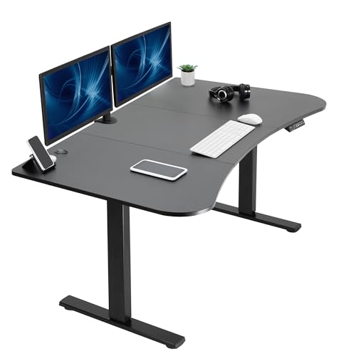 VIVO Electric 63 x 32 in Standing Desk, Memory Height Adjustment, 1B Series, Black Top Black Frame, DESK-KIT-1B1B