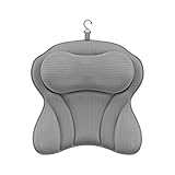 Spirity Ergonomisches Badewannenkissen Nacken- und Rückenstütze - Komfortables Nackenkissen zur Entspannung - 3D-Luftnetz-Technologie - Whirlpool - Wannenkissen mit starken Saugnäpfen - Badekissen