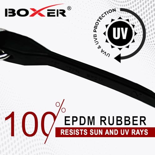 Boxer 10" EPDM Rubber Bungee Cords Heavy Duty Outdoor with 18" Max Stretch 176lbs Load - 100% EPDM Weather Proof Bungee Straps with Crimped S Hook - Truck, Tarps, Motorcycle, RV - 10 Pack