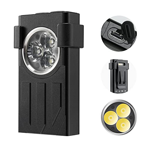 Sayram 1100 Lumens Pocket Light, Edc Flashlight With Keychain, Uv And Red Modes, Magnetic Base And Clip, Rechargeable Mini Light For Camping, Hiking, Emergency - Black #TOP19