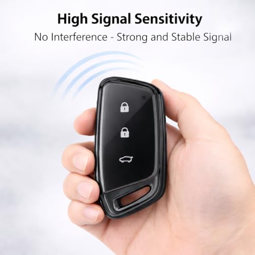 Image of JVCV 2 Pack Soft TPU Transparent Black Key Cover Compatible with MG Hector Hector Plus Windsor EV Smart Key | Anti-Scratch Slim Fit Case | Shockproof Protection (Transparent Black)