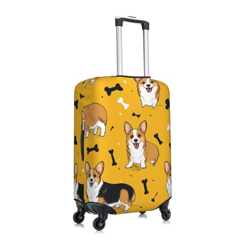Corgi Bone Luggage Cover Elastic Washable Protector Anti-Scratch Travel Suitcase Covers With Concealed Zipper For 18-32 Inch Luggage X-Large3