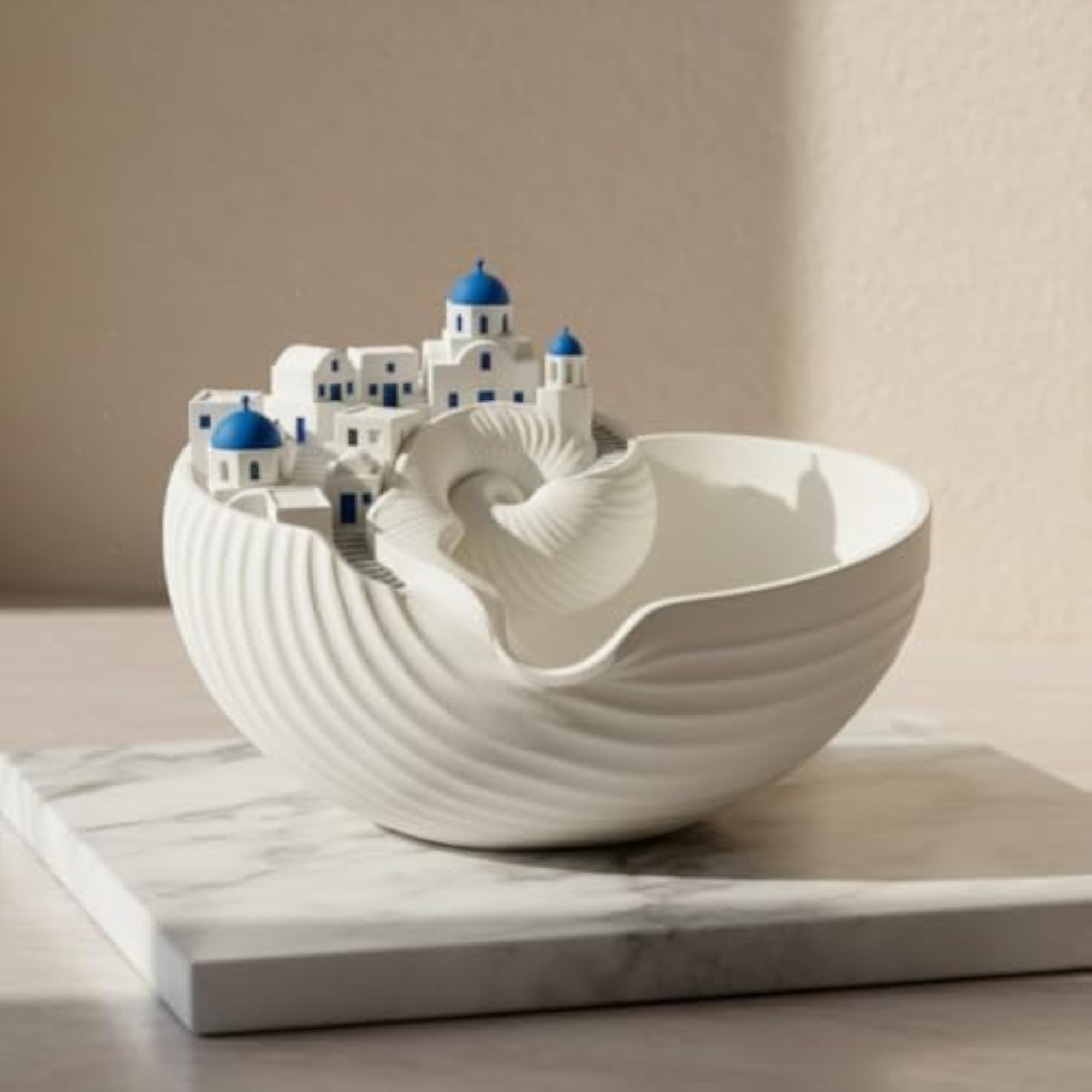 3D Printed Shell Key Tray with Miniature Houses