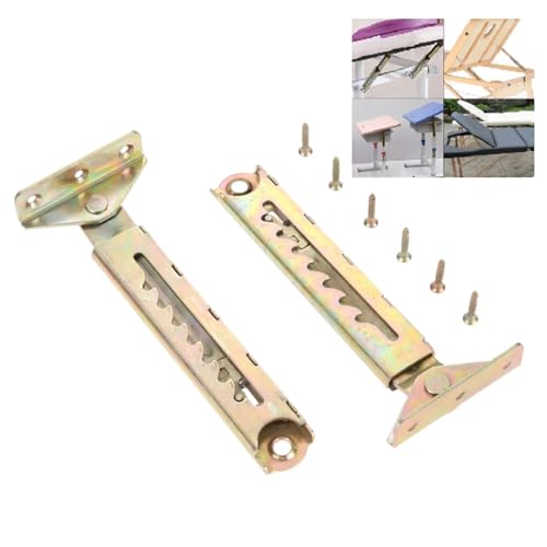 Charnière d'angle de levage à 7 vitesses en fer avec support et vis - Lot de 2