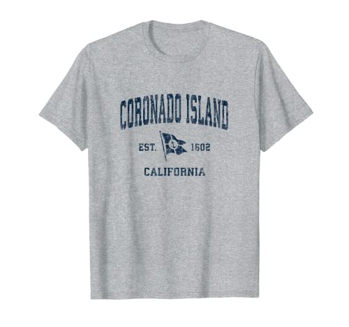 Coronado Island CA Vintage Sports Marine Bootsflagge Anker T-Shirt