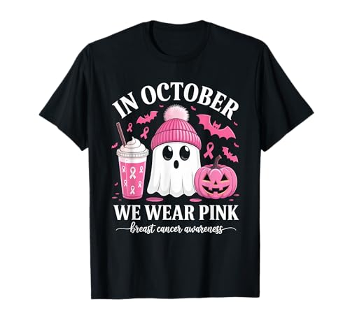 Halloween Breast Cancer Women in October We Wear Pink Camiseta