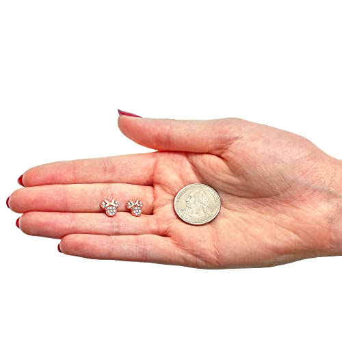 Disney Minnie Mouse Jewelry, Pink Gold Over Sterling Silver Cubic Zirconia Stud Earrings; #TOP3