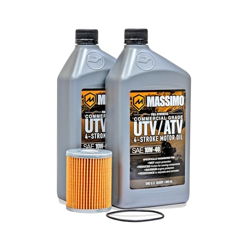 Massimo T-Boss 760 UTV & MSA 760 ATV Oil Change Kit | Includes O-Ring (63x2.5), Engine Oil Filter, and Two Quarts of Massimo 10W-40 Synthetic Oil