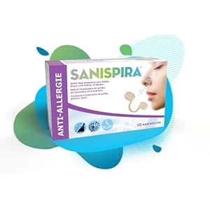 SANISPIRA Anti-Allergie Nasenfilter bei Heuschnupfen, Tierhaar- & Pollenallergie – Patentiertes 360° Filtersystem Größe…