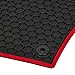 Lwope Car Floor Mats Custom Fit for Volkswagen VW Passat 2012-2024 Black Red Rubber Auto Liner Mats All Weather Protection Heavy Duty Odorless
