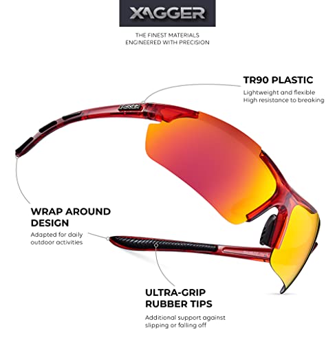 Xagger Polarized Wrap Around Sport Sunglasses For Men Women Uv400 Lightweight Baseball Running Cycling Glasses #TOP1