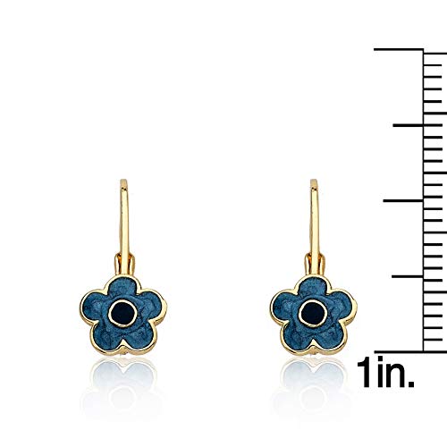 Little Miss Twin Stars Girls Earrings - 14k Gold Plated Flower Leverback Earring - Hypoallergenic and Nickel Free For Sensitive Ear3