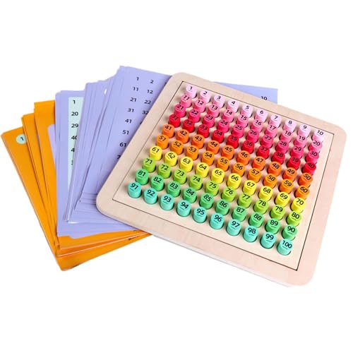 Tablero de Cien montesori - Juguete de Aprendizaje de Números, Tablero de Números de Madera del 1 al 100 para Niños | Juguete Educativo de Matemáticas montesori para Contar, Aprendizaje Temprano, Re