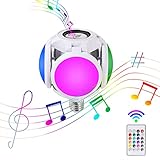 LED Bulbs with Bluetooth Speaker Foldable,Remote Control RGB Color Changing Ball Shape Light...