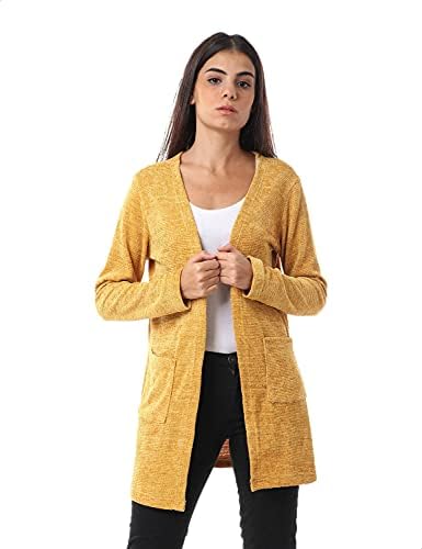 mustard cardigan with pockets