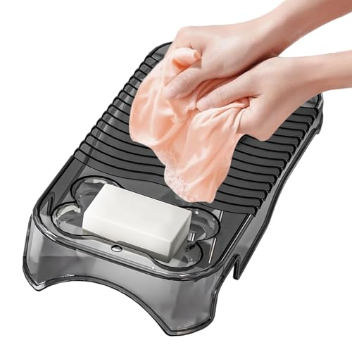 Tabla de lavar, tabla de lavar a mano, suministros de limpieza, antideslizante, con soporte para jabón, para lavabo, baño, apartamento, dormitorio, ropa interior para mujer