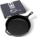 Produktbild HENSSLERS® Gusseisenpfanne 30cm [ALLE HERDARTEN] - Grillpfanne mit Emaillierter Antihaft Beschichtung - Bratpfanne Gusseisen Induktion - Cast Iron Pan - Gusseisenpfanne Grill - Eisenpfanne Gusseisen