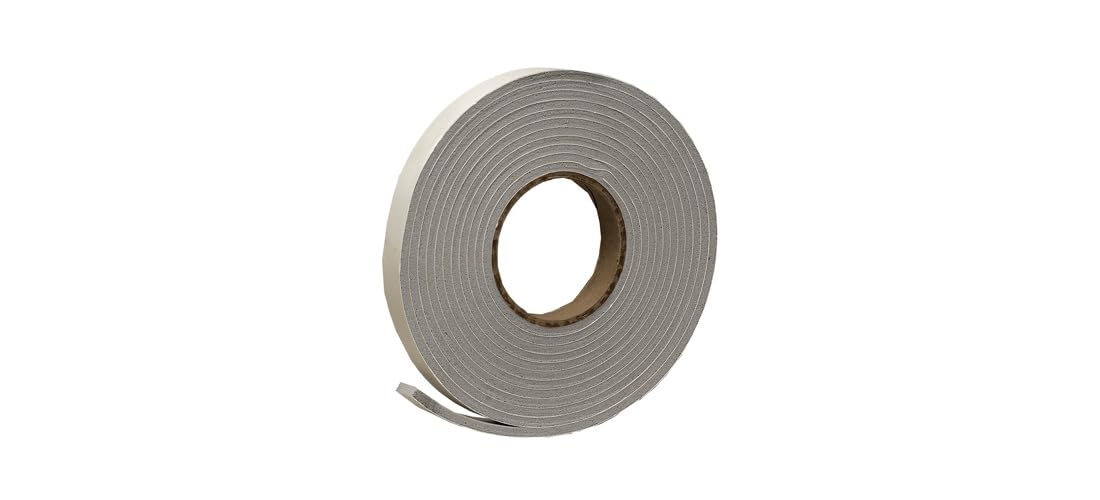 Vinyl Foam Tape - Closed Cell - Moderate Compression, 3/4" W, 3/16" Thick, 17' L, Grey