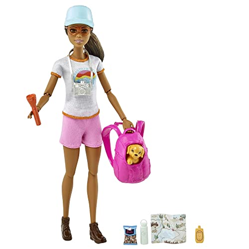 Barbie muñeca posable con accesorios y mochila miniatura 1