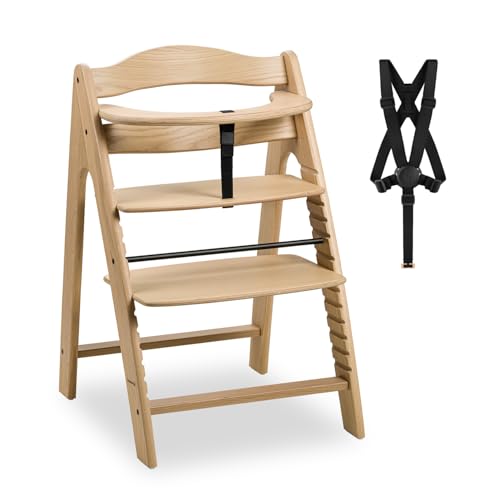 hauck Arketa, Oak - Eichen Holzhochstuhl ab 6 Monaten bis 130 kg - Mitwachsend mit 13 Stufen für Sitz- & Fußplatte - Inkl. Schutzbügel, 5 Punkt Gurt & Schrittgurt - Kompatibel mit viel Zubehör hauck Arketa, Oak - Eichen Holzhochstuhl ab 6 Monaten bis 130 kg - Mitwachsend mit 13 Stufen für Sitz- & Fußplatte - Inkl. Schutzbügel, 5 Punkt Gurt & Schrittgurt - Kompatibel mit viel Zubehör