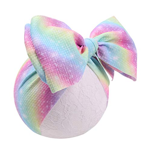 Baby Girls Nylon Headbands YanJie Newborn Bows Handmade Hair Bows Hairbands Hair Accessories for Newborn Infant Toddlers Kids(4.5 bow white)